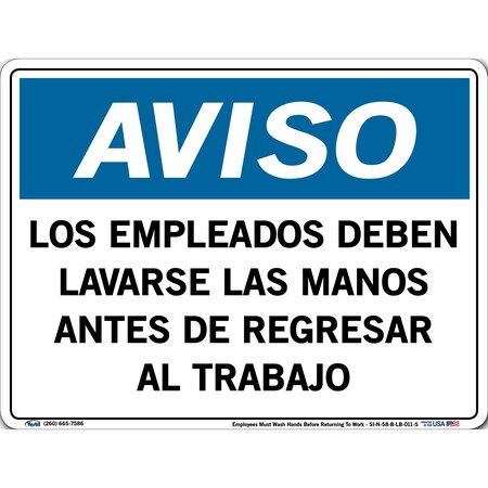 Vestil Vinyl Label Sign, 9-1/2" Height, 12-1/2" Width, Vinyl Label, Rectangle, Spanish SI-N-58-B-LB-011-S